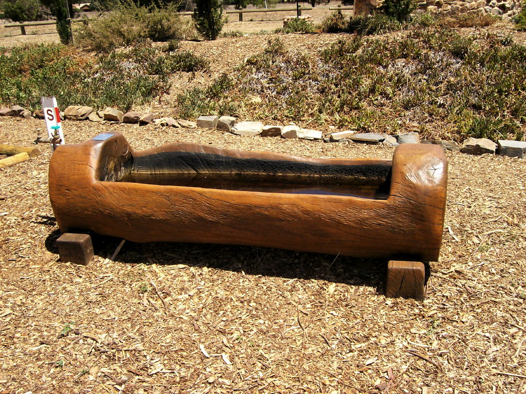 hand-carved trough